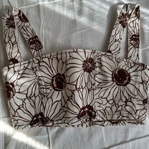 REFORMATION FLORAL CROP TOP